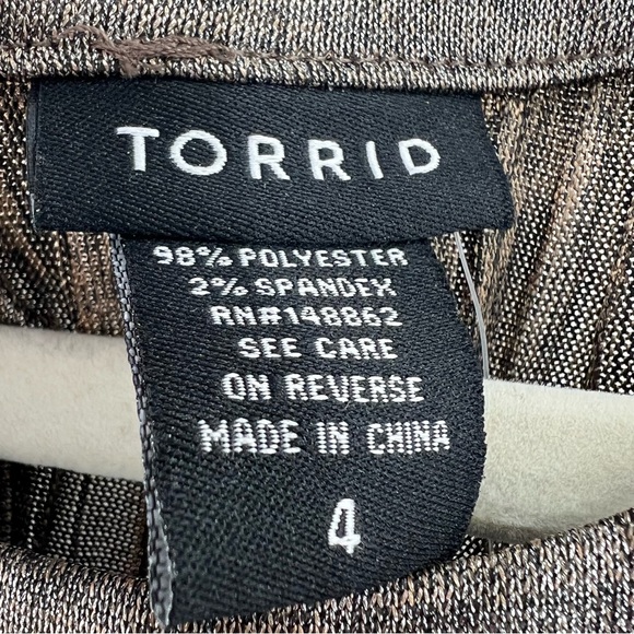 Torrid NWT Pleated Metallic Knit High Neck Tank in Gold size 4X - Picture 7 of 9
